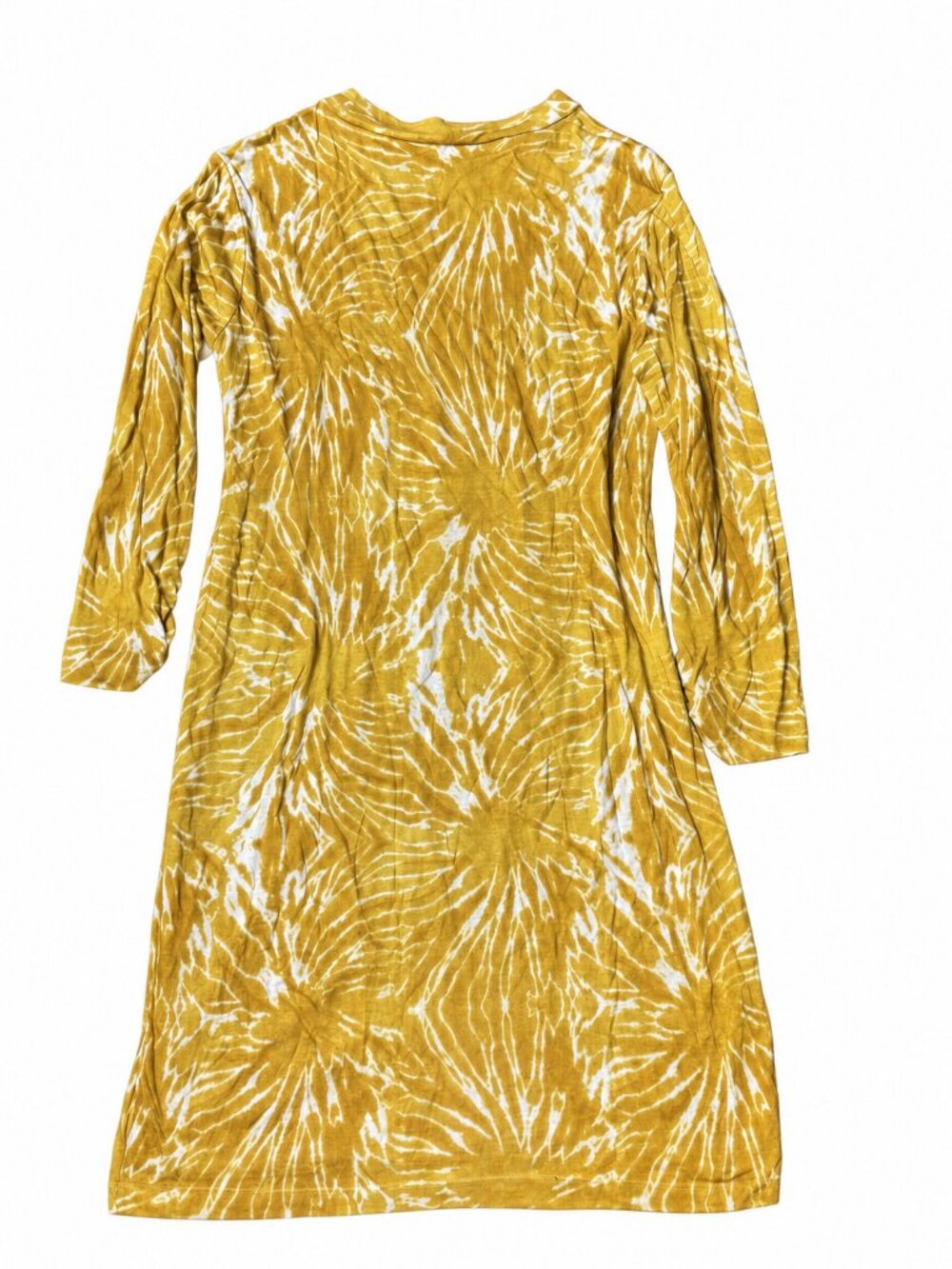 Scotch & Soda Tie-Dye Mock Neck Midi Dress L Yellow